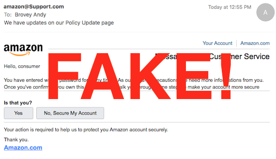 phishing fake email